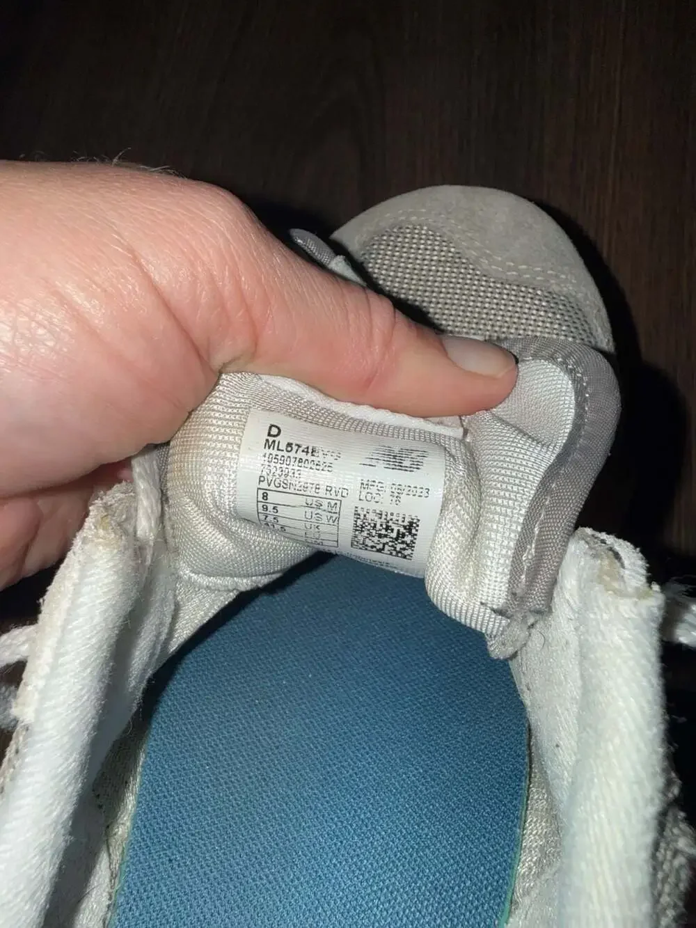 New Balance 574 Core Grey White Sneakers Size Women’s 9.5